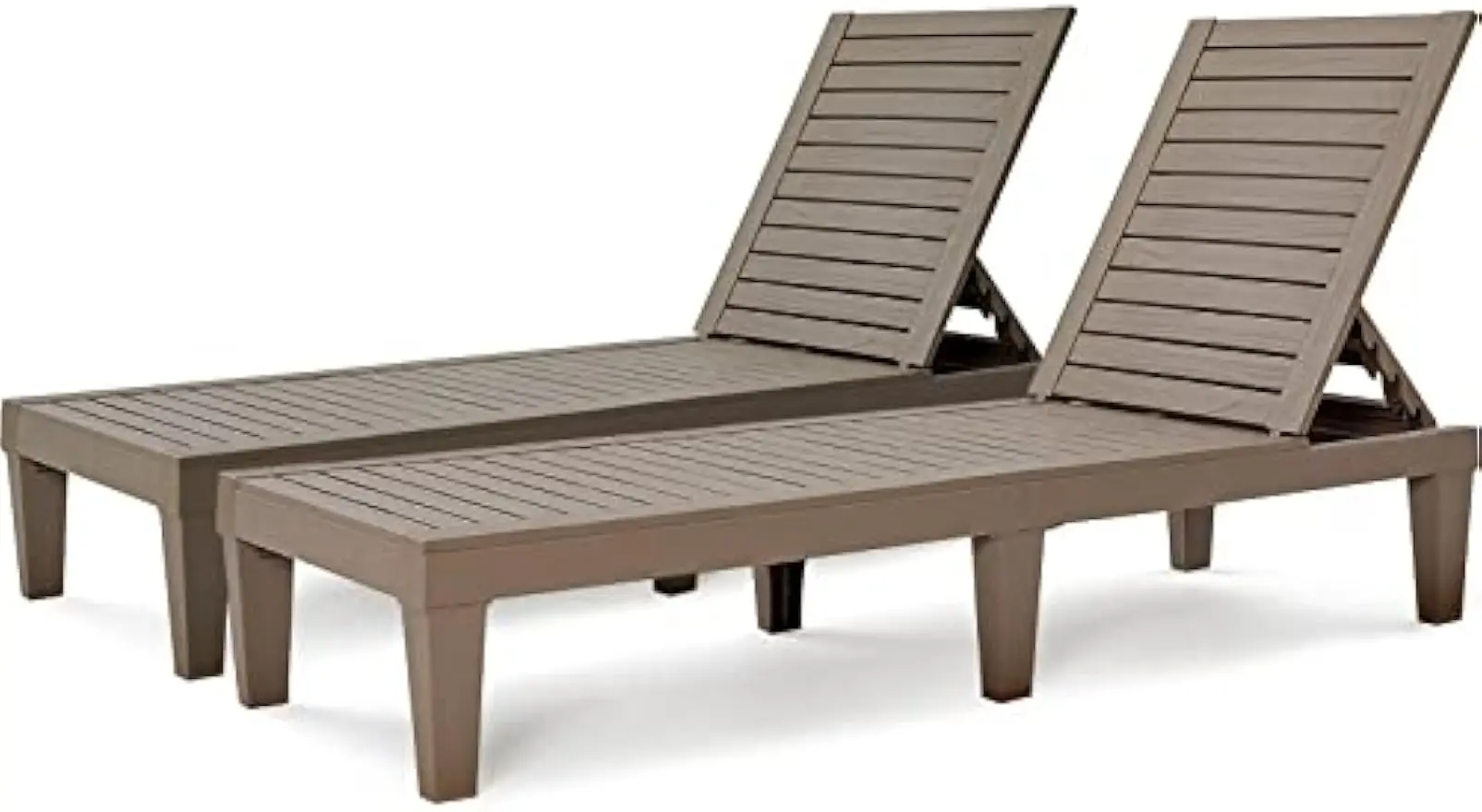 

Chaise Lounge Outdoor | Lounge Chairs for Outside|Adjustable with 5 Positions| Wood Texture Design| Pool Lounge Chairs| Set of 2