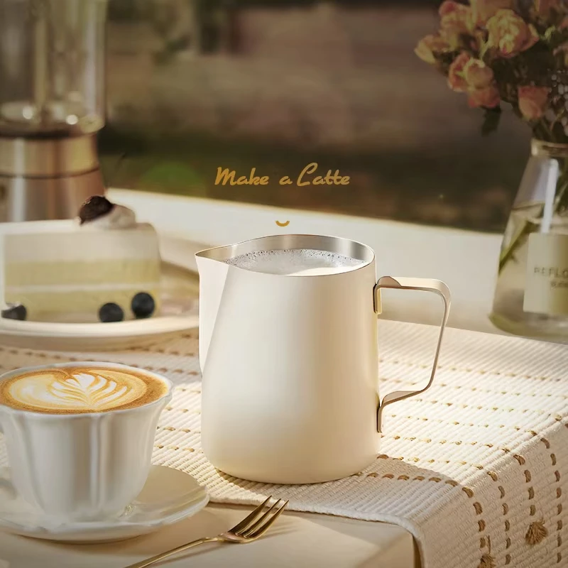 

Milk Frothing Pitcher, Stainless Steel Art Creamer Cup The Best Milk Frother Steamer Cup Stainless Steel Coffee Milk Frothing