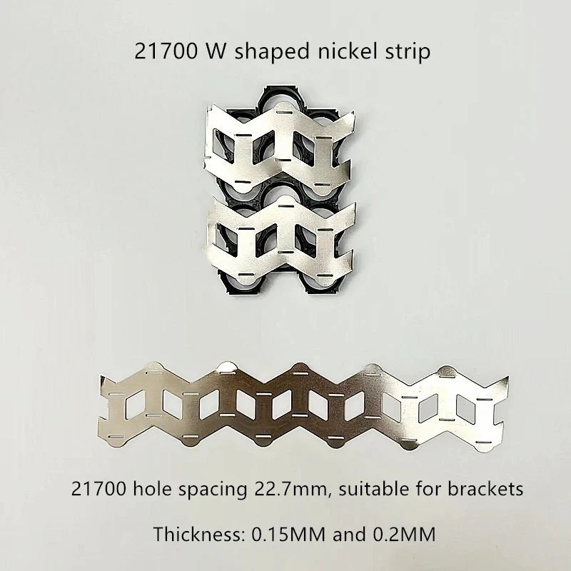 1Meter  21700 Nickel plated strip  Center Distance 21.5/22.7mm Oblique W-type  Nickel Sheet Spot Welding Lithium Batterys