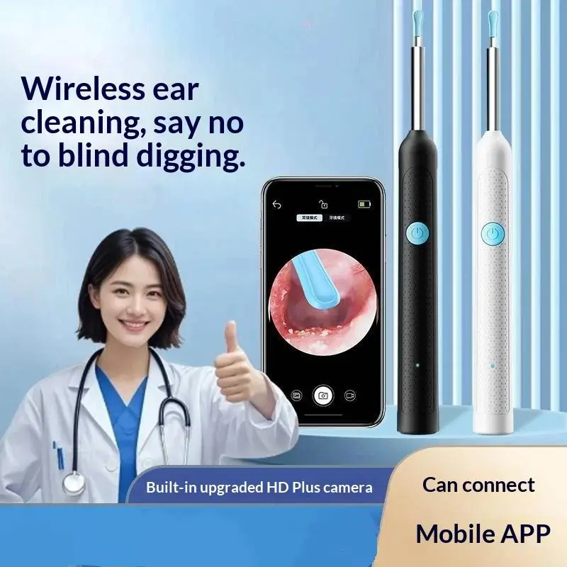 WiFi Visual Ear Wax Remover HD Camera 6 Silicone Tips Type C Rechargeable For Family Daily Ear Care