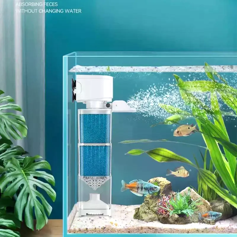 In1 Aquarium Filter Pump Fish Tank Submersible Silent Air Oxygen Aerator Filter Internal Water Pump Aquarium Wave Maker 220V 6