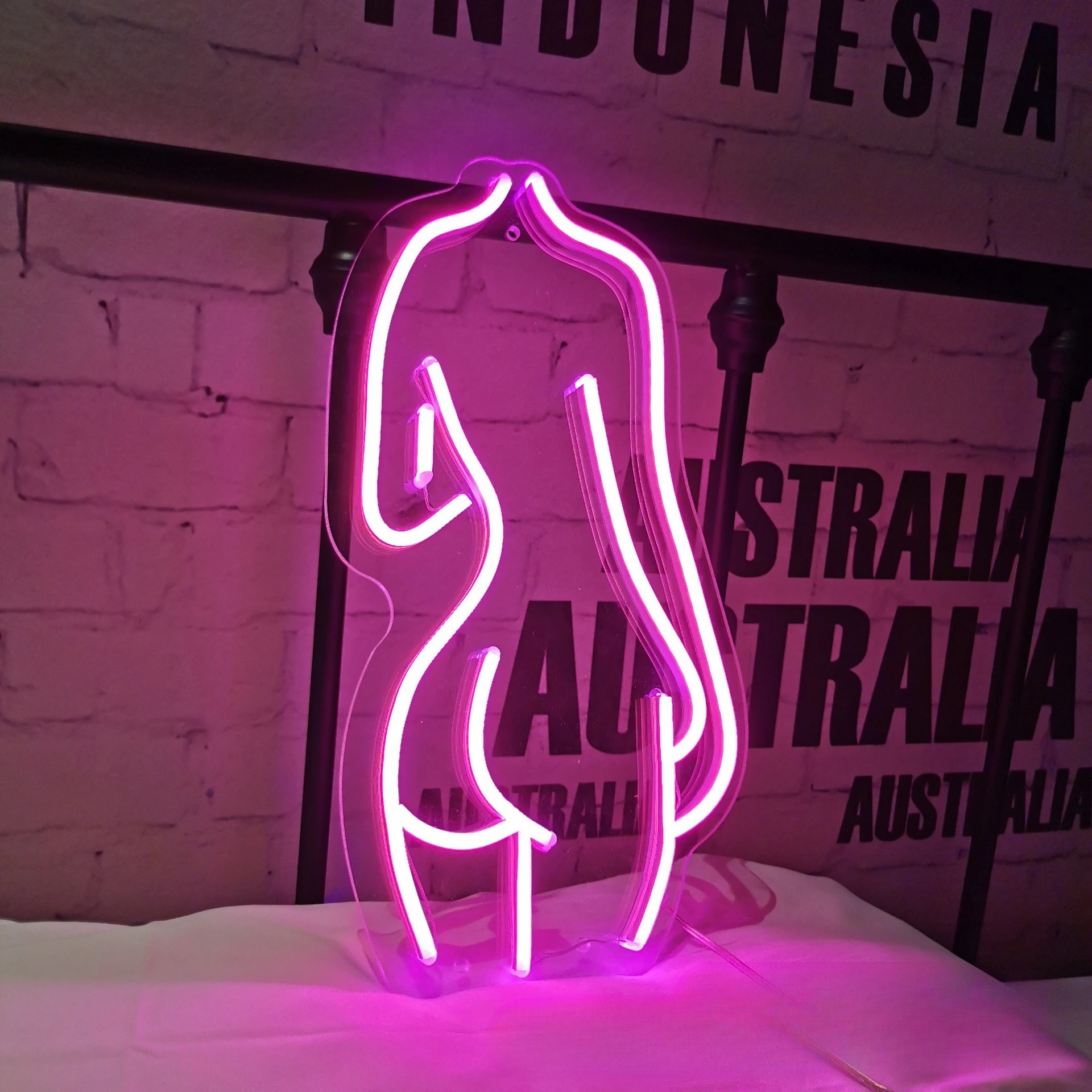 Lady Neon Sign USB Dimming LED Light Sign for Preppy Room Decor Light Up Sign for Birthday Party Decoration Christmas Gift