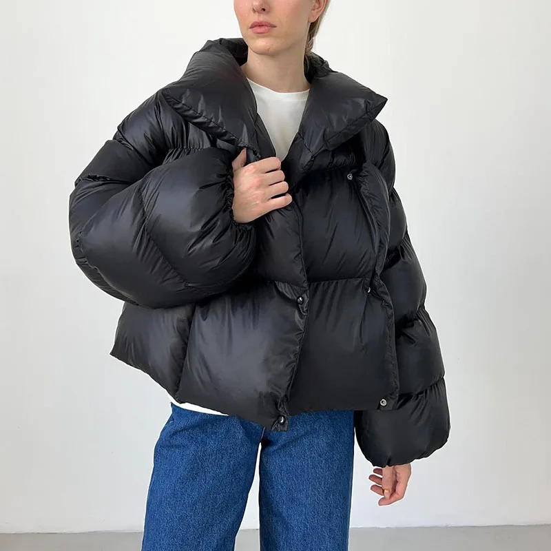 

Winter Women Thickened Warm Parkas Solid Color Female Hooded Zipper Quilted Coats Fashion Outerwear Lady Down Cotton Jackets