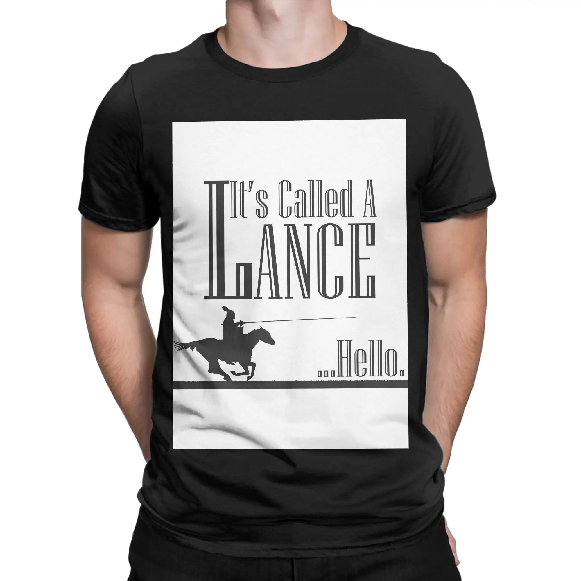 A Knights Tale Lance Joust Graphic 100% Cotton T-Shirt Monty Python and the Holy Grail Tops Tees For Men