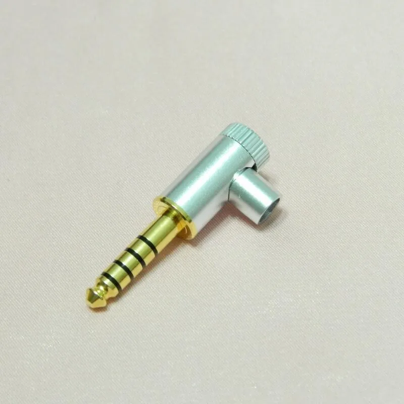 3Pcs HiFi 구리 4.4mm 4.4 밸런스드 골드/실버 도금 플러그 수리 헤드폰 오디오 플러그 커넥터 L 모양 90도 직각