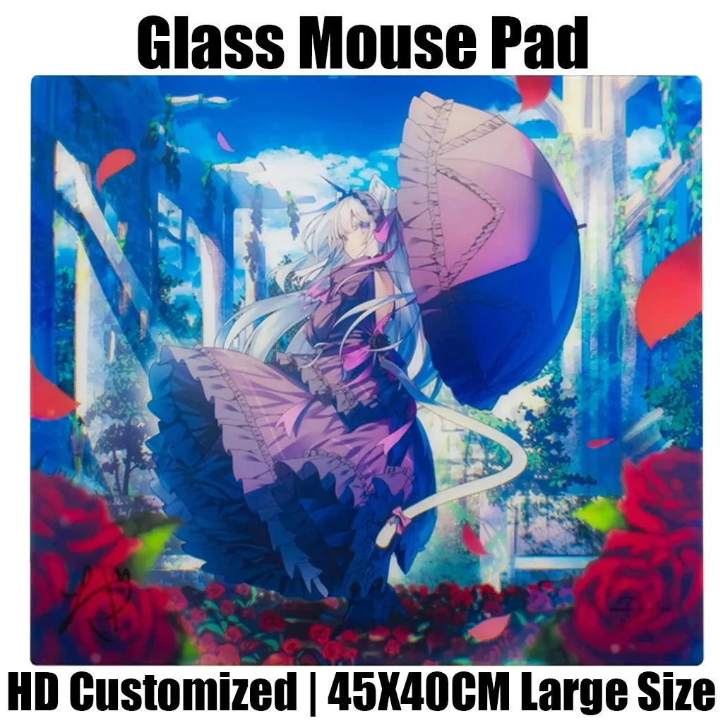 Japanese A-AbyssGaming RURI Glass Mouse Pad Gaming Reproduced Upgrade Coated Smooth Surface Custom Gamer FPS Gaming Desk Mat