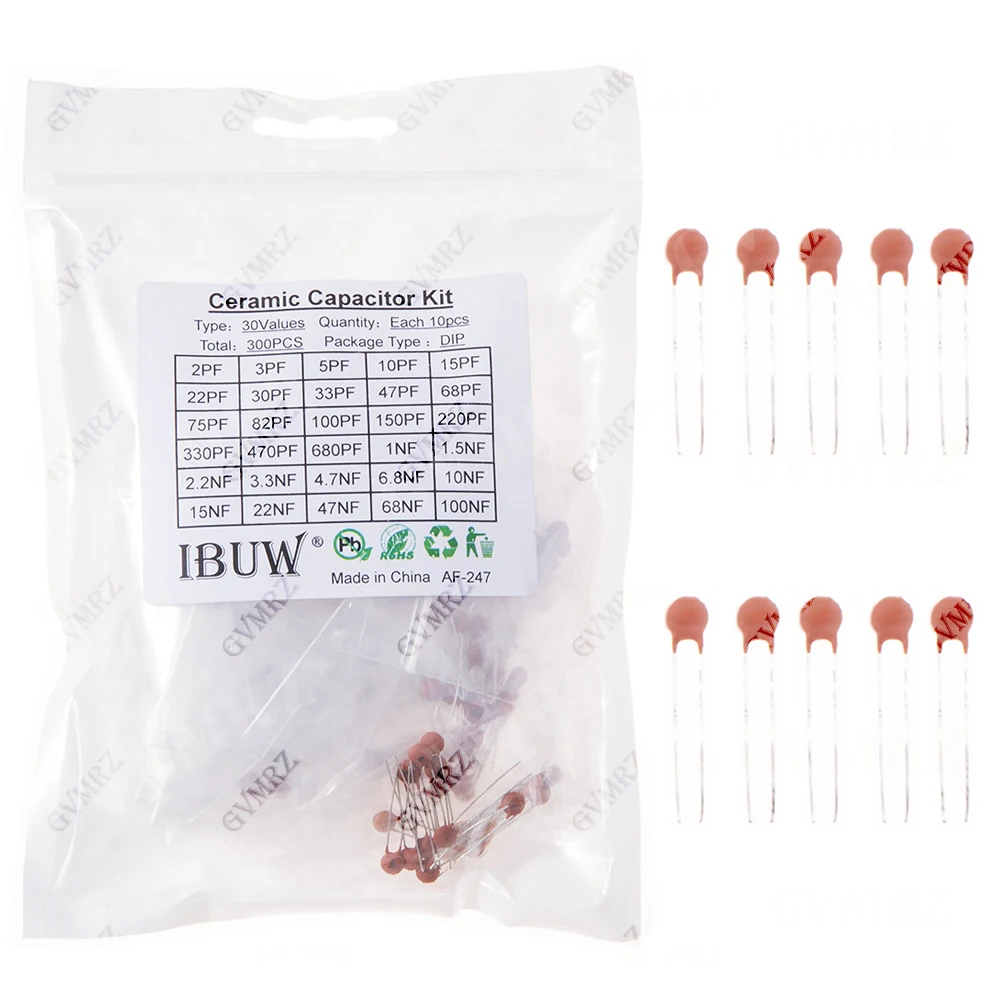 960PCS 3600PCS 300PCS Ceramic Capacitors Kit Electronic Components Package Capacitor Assorted Samples Kit DIY