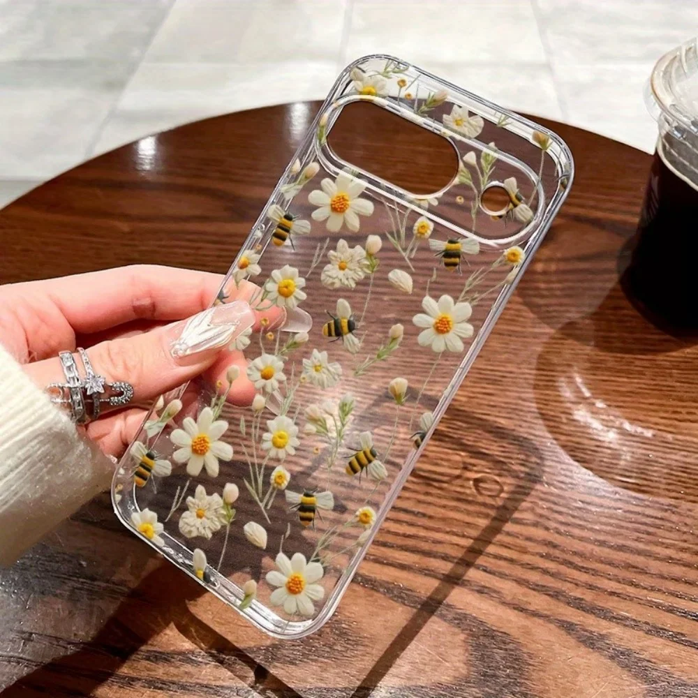 Funda De Teléfono Transparente Suave Con Diseño De Abeja Y Flores Para Google Pixel 10 9 8 7 6 Pro Xl 9A 8A 7A 6A, Funda De Tpu Suave A Prueba De Golpes — -70%, $3.48 Coupon, from $1.48 – 70% descuento – €1.48