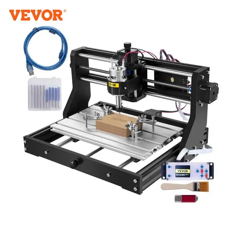 VEVOR CNC 3018 Pro Mini Laser Engraving Machine 3 Axis w/ Offline Controller GRBL Control DIY Wood PCB Milling Cutting Engraver