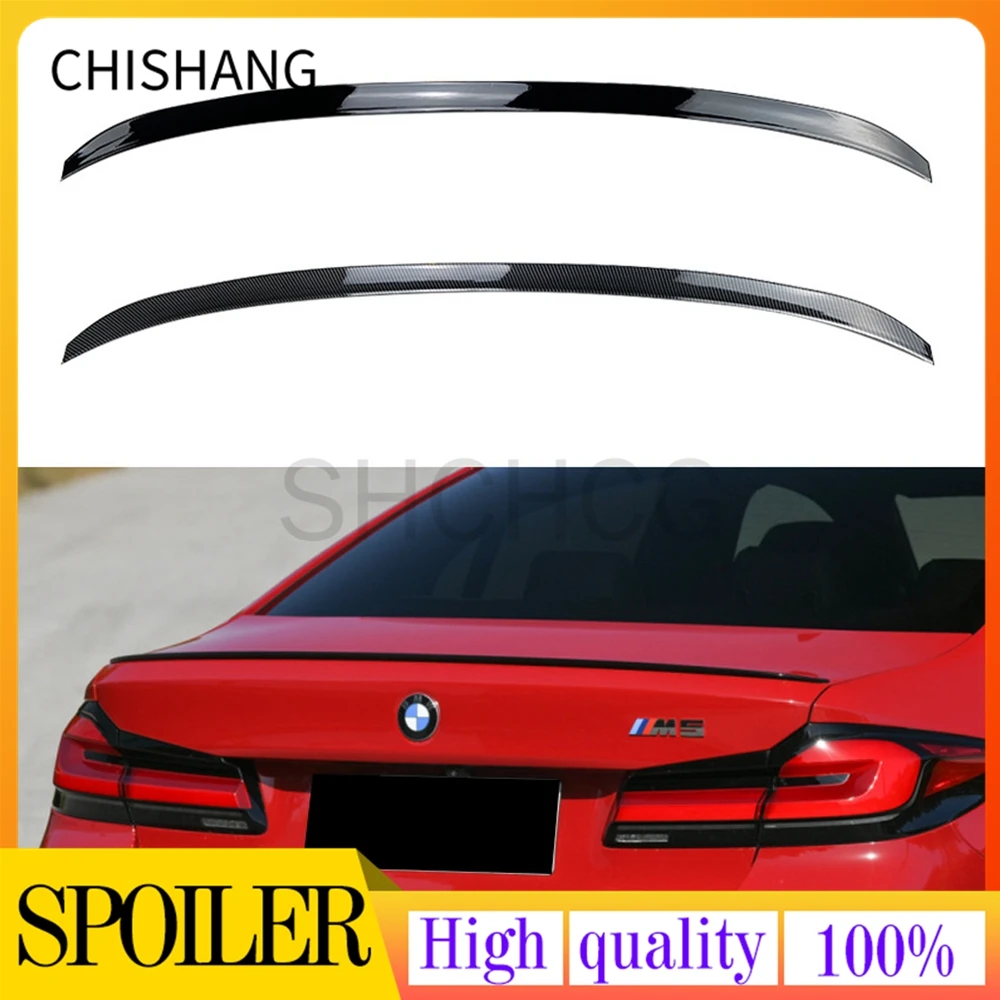 For BMW 5 Series G30 G38 Spoiler 2018-2022 Year M5 Sport ABS Plastic Carbon Fiber Look Rear Trunk Wing Car Body Kit Accessories