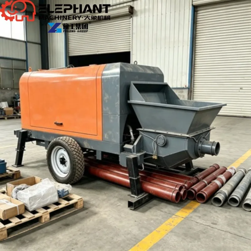 China Manufacturer HBTS 30 40 60 80 diesel Trailer Concrete Pump Price Remote Control Concrete Pump
