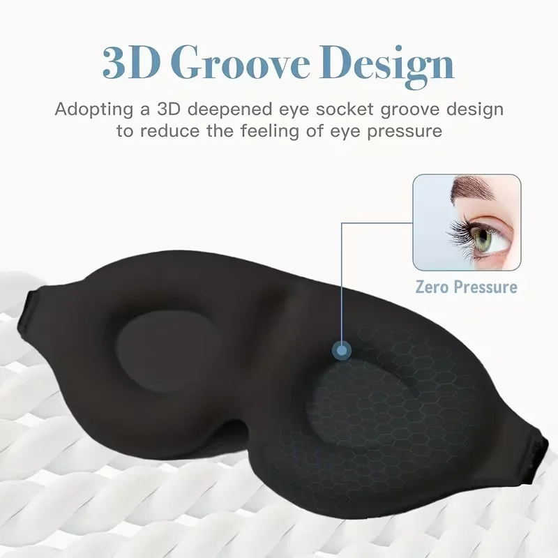 3D-Schlafmaske, superweiche Augenmaske, lichtblockierend, für Männer und Frauen, für Reisen und Schlaf zu Hause – Detail 4