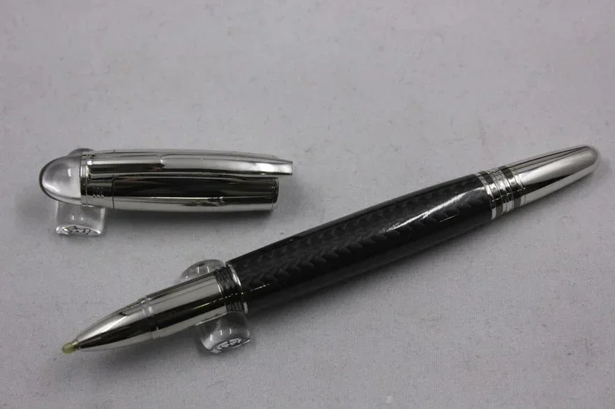 أقلام حبر جاف فاخرة من ألياف الكربون الأسود MB مع قلم هدية للكتابة على شكل رأس كريستالي للقرطاسية المكتبية والأعمال #5