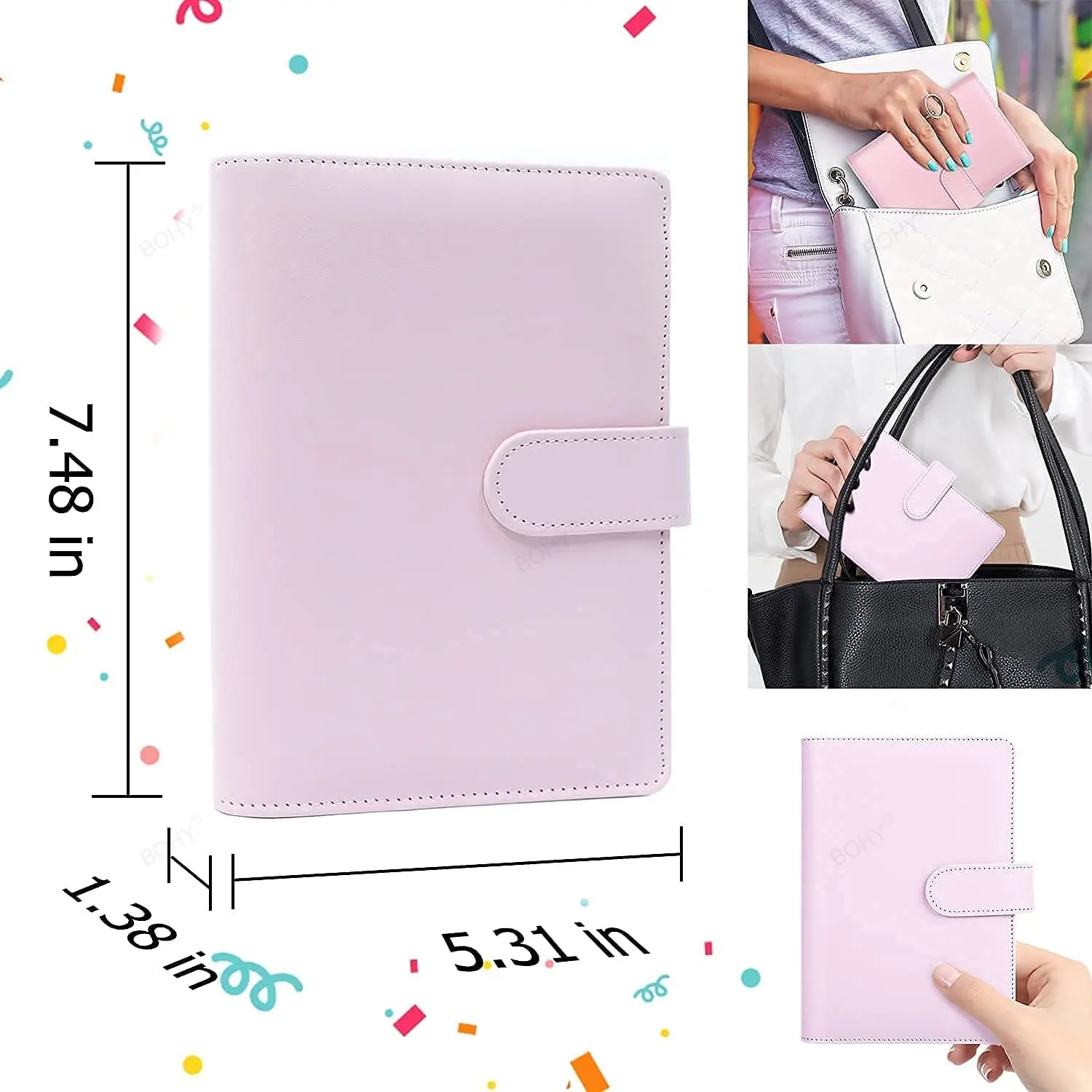 Imagem -03 - Binder Orçamento Binder With Zipper Capas de Notebook Money Saving Envelope sem Bolsos Plastic Zipper Planner Tamanho a6 Tamanho a6