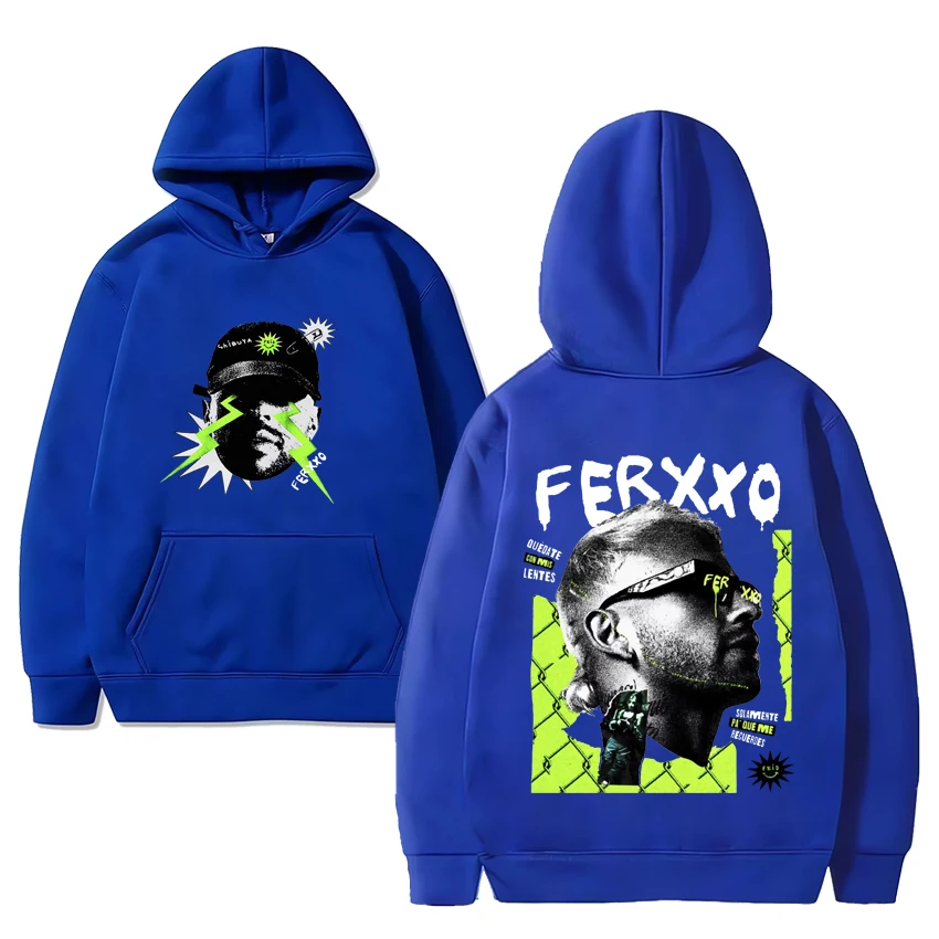 Hot Rapper Feid Ferxxo Tour Hoodie Casual Vintage Hoodie Men Women Y2k Double Sided Printed pullovers Fashion Casual Sweatshirts