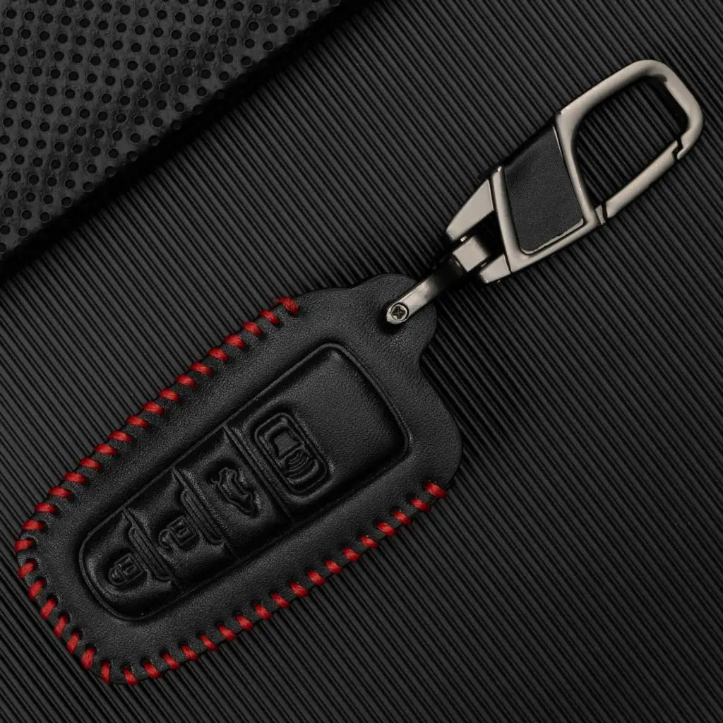 PU Leather Remote Key Chain Ring Case Cover Shell Protect For Toyota CHR Camry Corolla RAV4 Highlander Prius Land Cruiser Prado