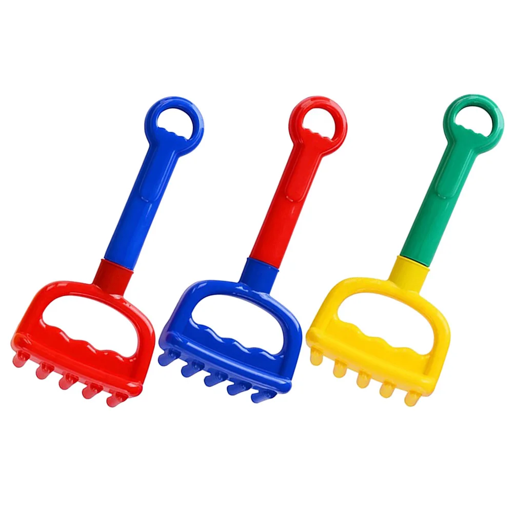 

3 Pcs Tool Children's Beach Rake Outdoor Toys for Kids Pp Mesh Bag Shell Bags Sandbox Toddlers Age 3-5