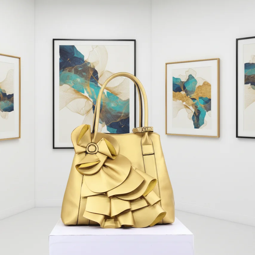 

Супер продукты, модная женская сумка, многоуровневая большая сумка-тоут с воланами, женская сумка с высокой текстурой и цветочным принтом для девочек, 32 см