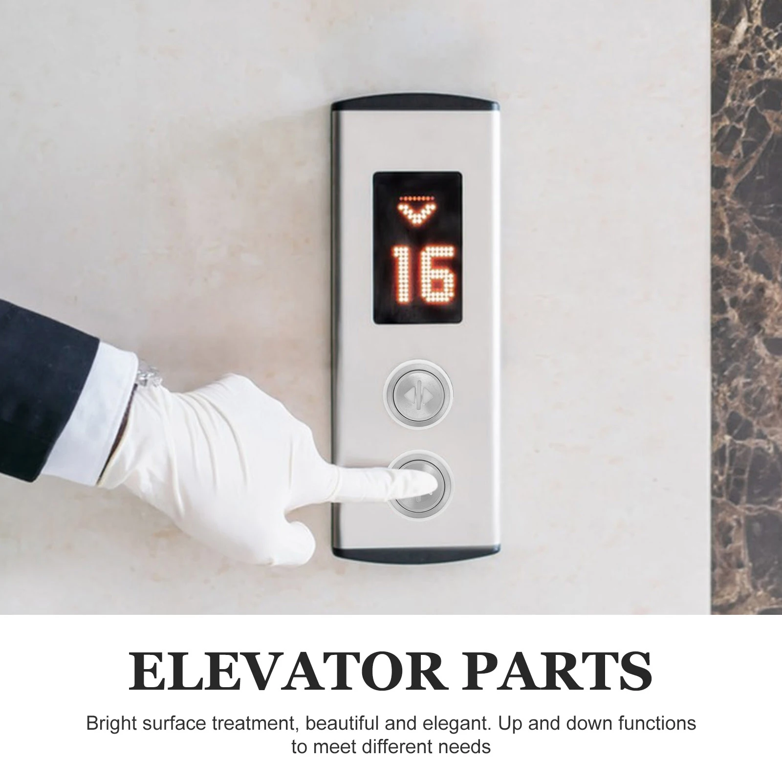 

2Pcs Elevator Button Accessories 36mm Diameter White Light Stainless Steel Replacement Parts for Door Open Close Switch