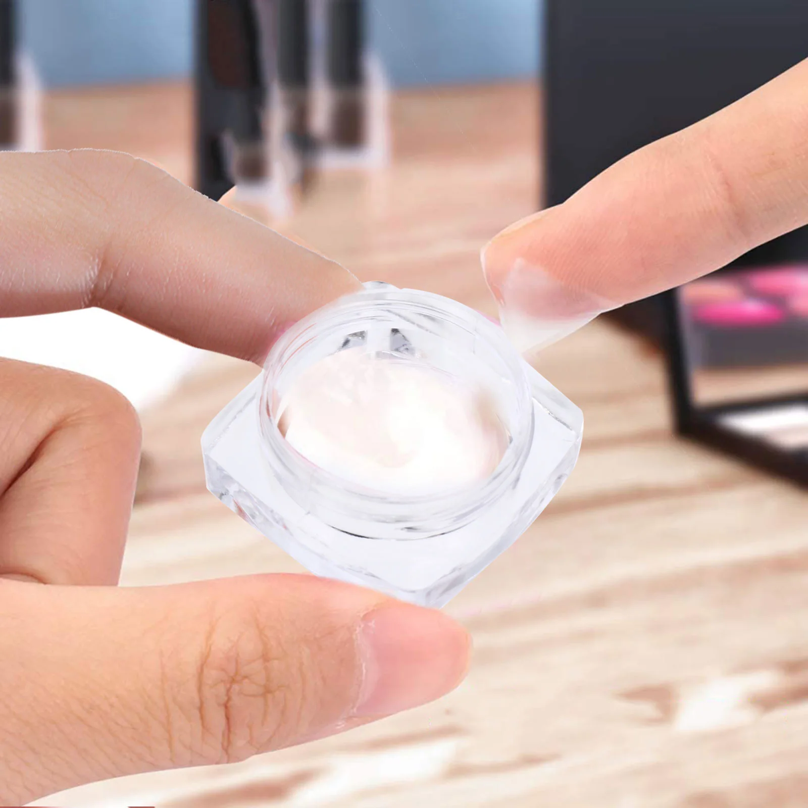 

12 Pcs Filling Square Bottom Cream Box Travel Creams Plastic Storage Containers with Lids