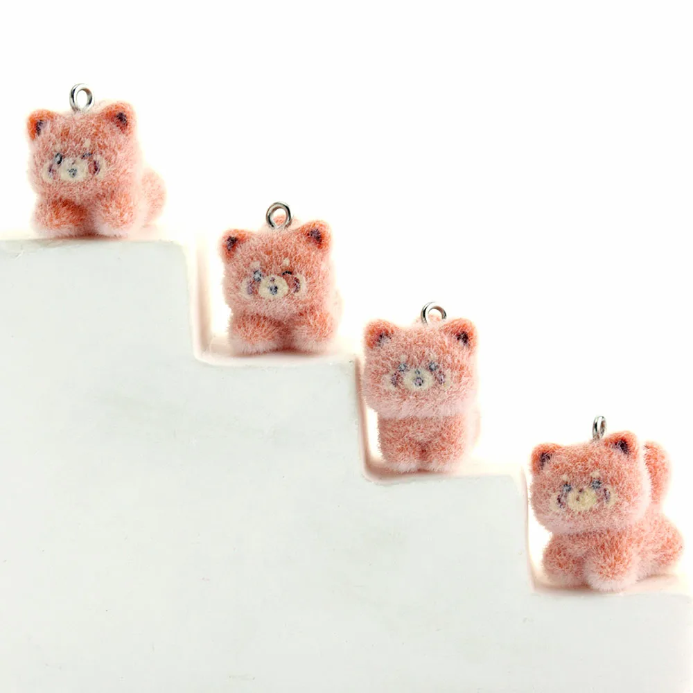 

3Pcs Plush Raccoon Charms Cute Flocked Animal Pendants for DIY Necklace Bracelet Keychain Jewelry Accessories