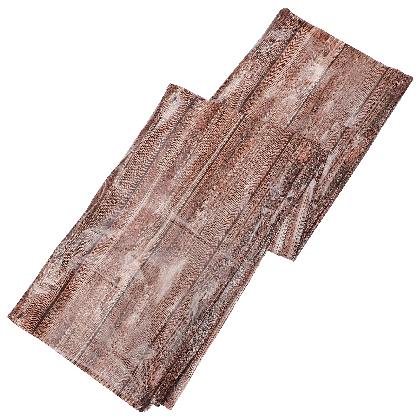 

4pcs Wood Grain Tablecloth Waterproof Pe For Party Home Supplies Vintage Style Large Rectangular Cloth Decorative Table Runner