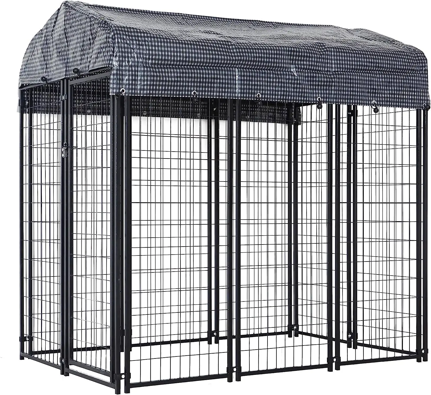 Large Outdoor Dog Kennel Heavy Duty Outdoor Dog Run Cage Anti Rust Dog Kennel Outside with Waterproof UV Resistant Cover