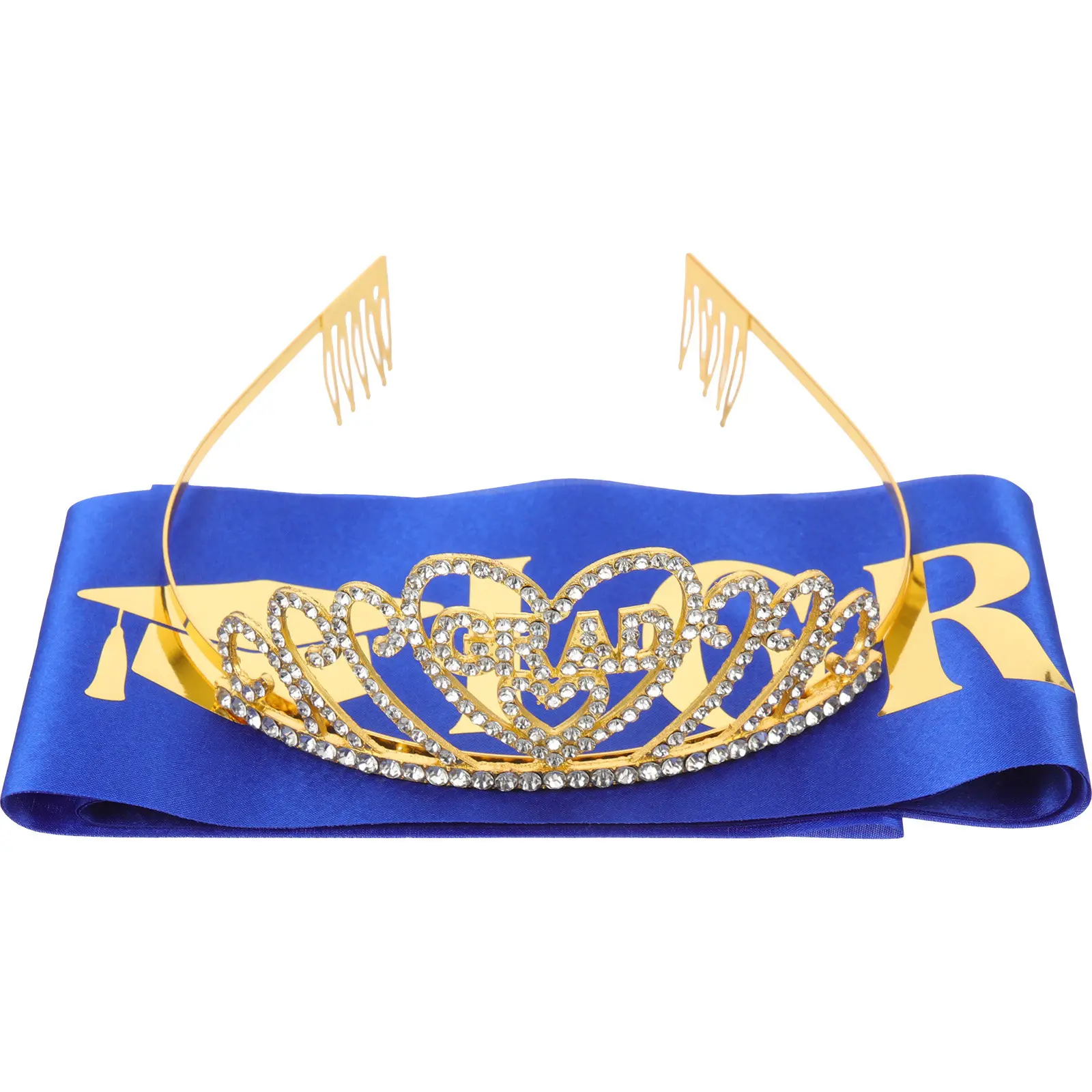 

Набор для выпускного вечера: блестящая корона из сплава, хрустальные стразы, атласная лента, аксессуары для выпускников 2023 года