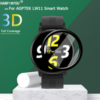 For AGPTEK LW11 LW31 Smart Watch Clear Full Cover 3D Curved Plating Soft PMMA PET Film Screen Protector -Not Tempered  Glass