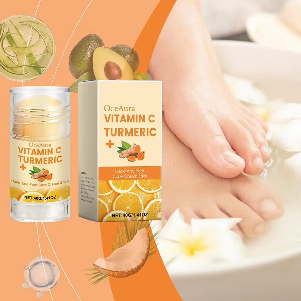 Bastão de mãos e pés com vitamina açafrão, usado para hidratar os pés, as mãos com elasticidade da pele e V1K1