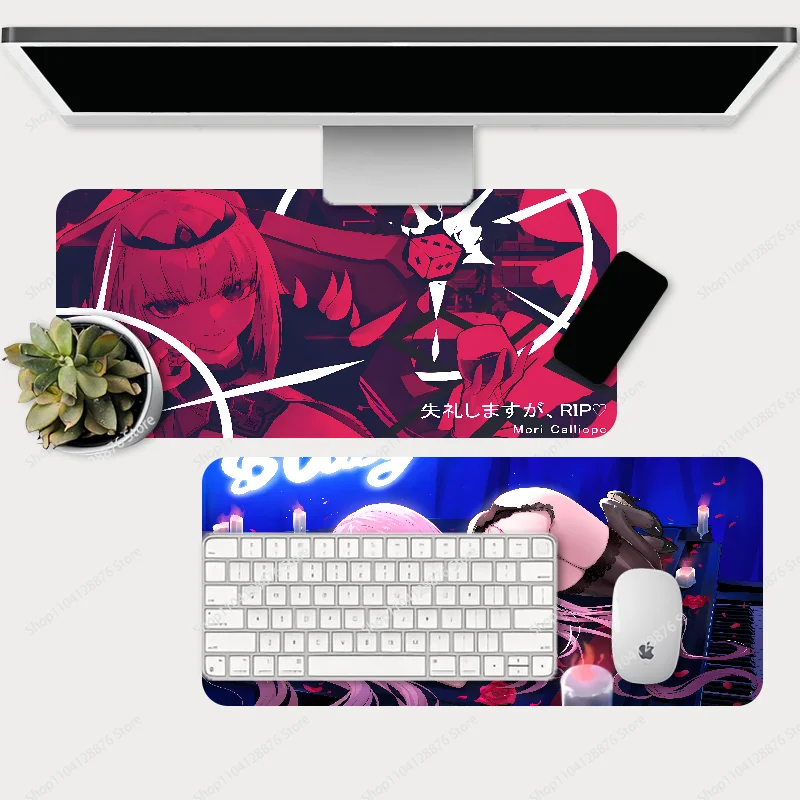 Mori Calliope Hololive Anime Girl Mousepad Large Gaming Mouse Pad LockEdge Thickened Computer Keyboard Table Desk Mat