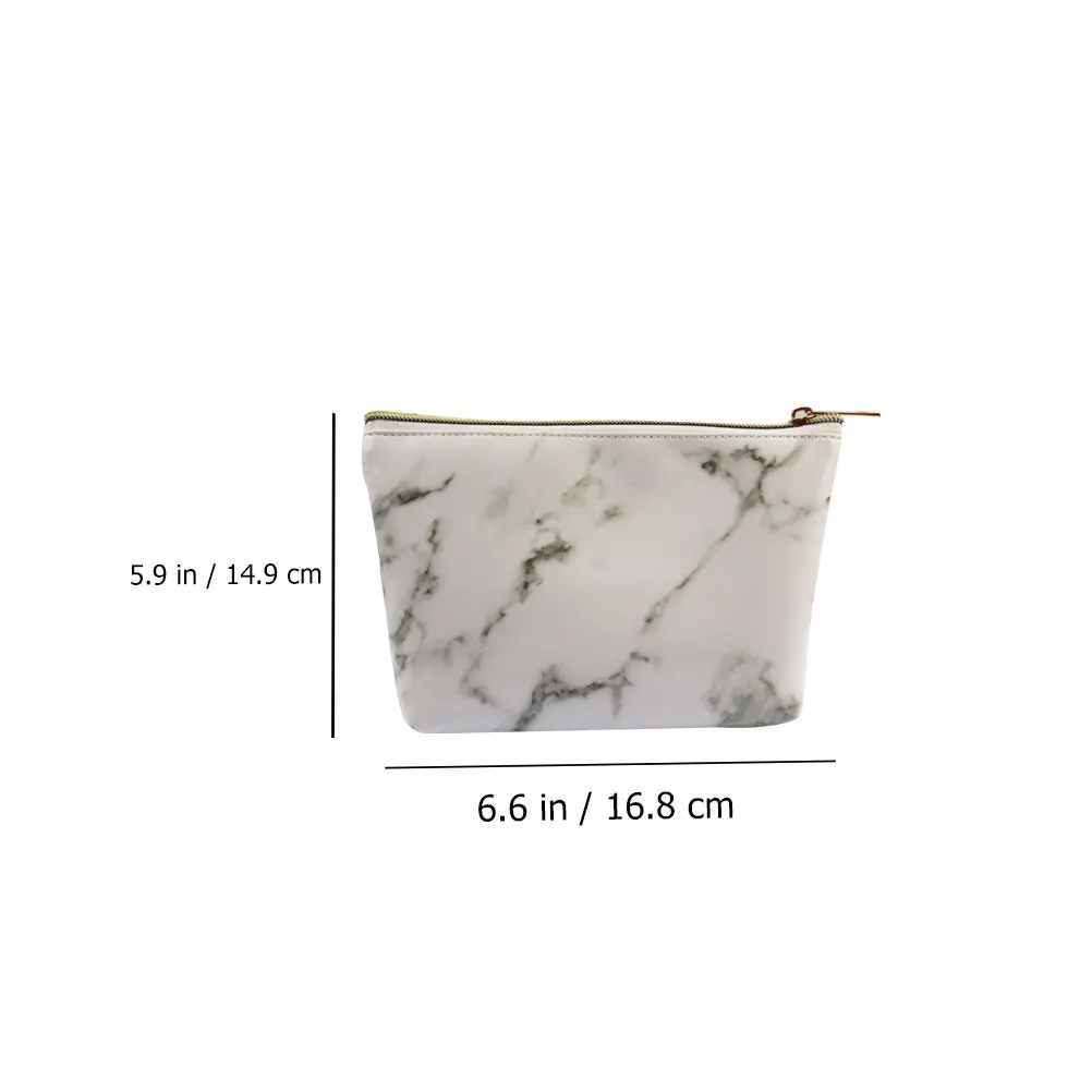 Marble Pattern Makeup Bag Waterproof PU Travel Cosmetic Pouch Portable Storage Organizer for Women Girls