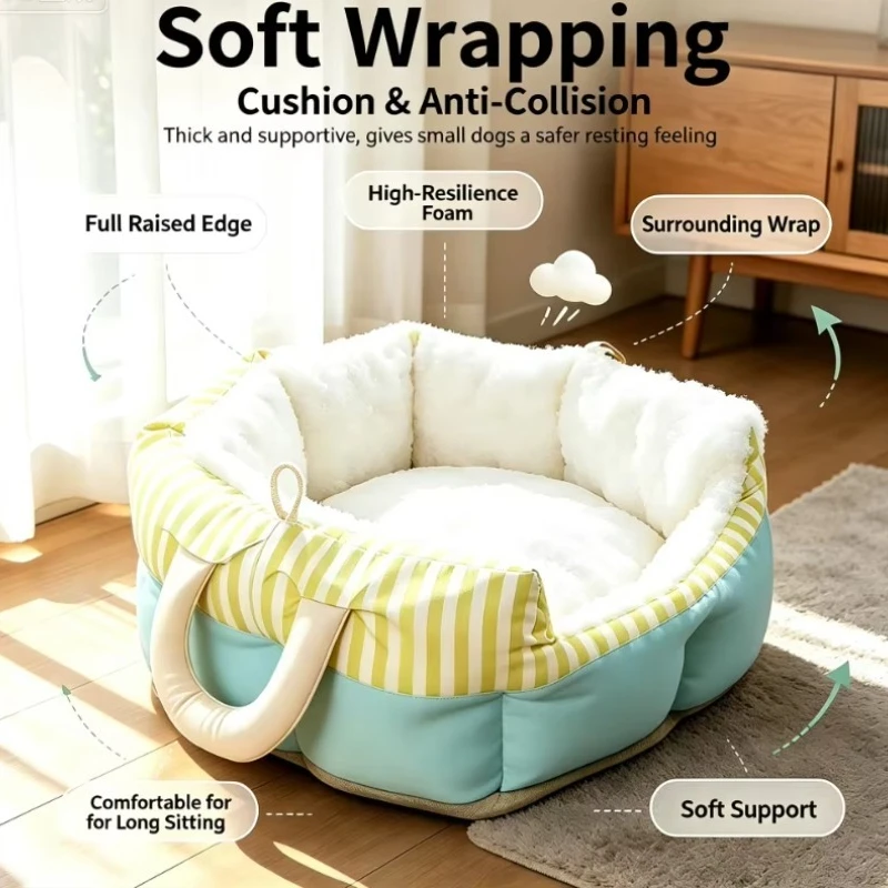 Pet carrier bed, outdoor-specific dog bed, safety seat, portable, removable, washable sofa bed, sleeping mat, car bed.
