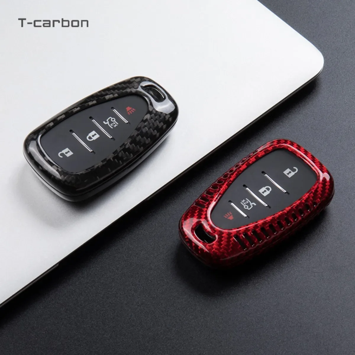 

T-carbon Carbon Fiber Car Key Covers Key Case Fob Shell For Chevrolet Cruze Spark Sonic Camaro Volt Bolt Trax Malibu