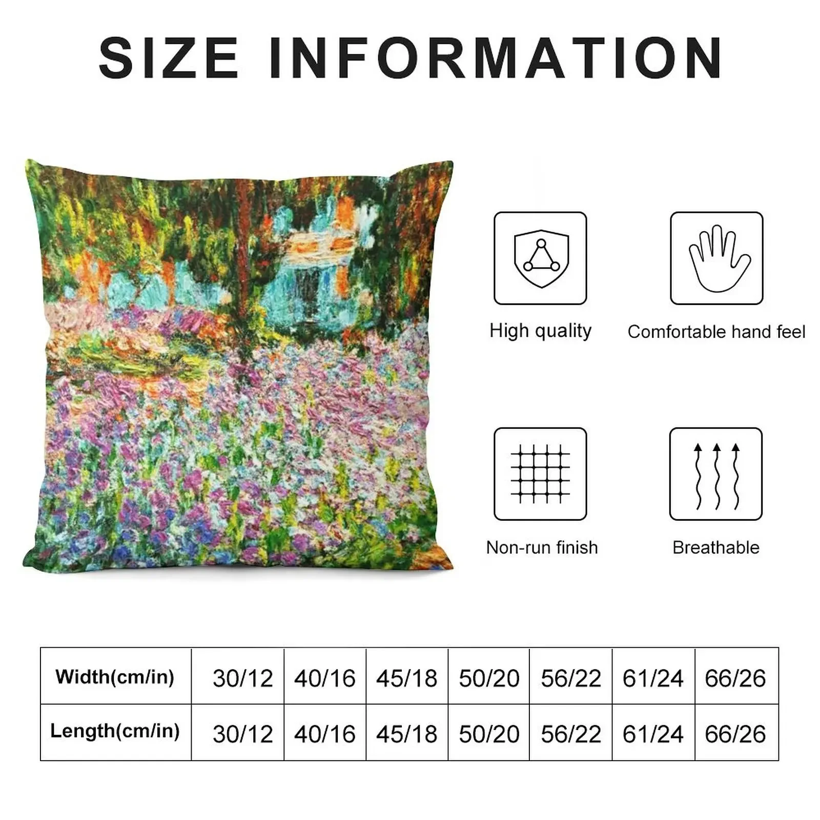 Le Jardin de l'artiste à Giverny' Irises In Monet's Garden Throw Pillow Pillow Decor luxury home accessories pillow