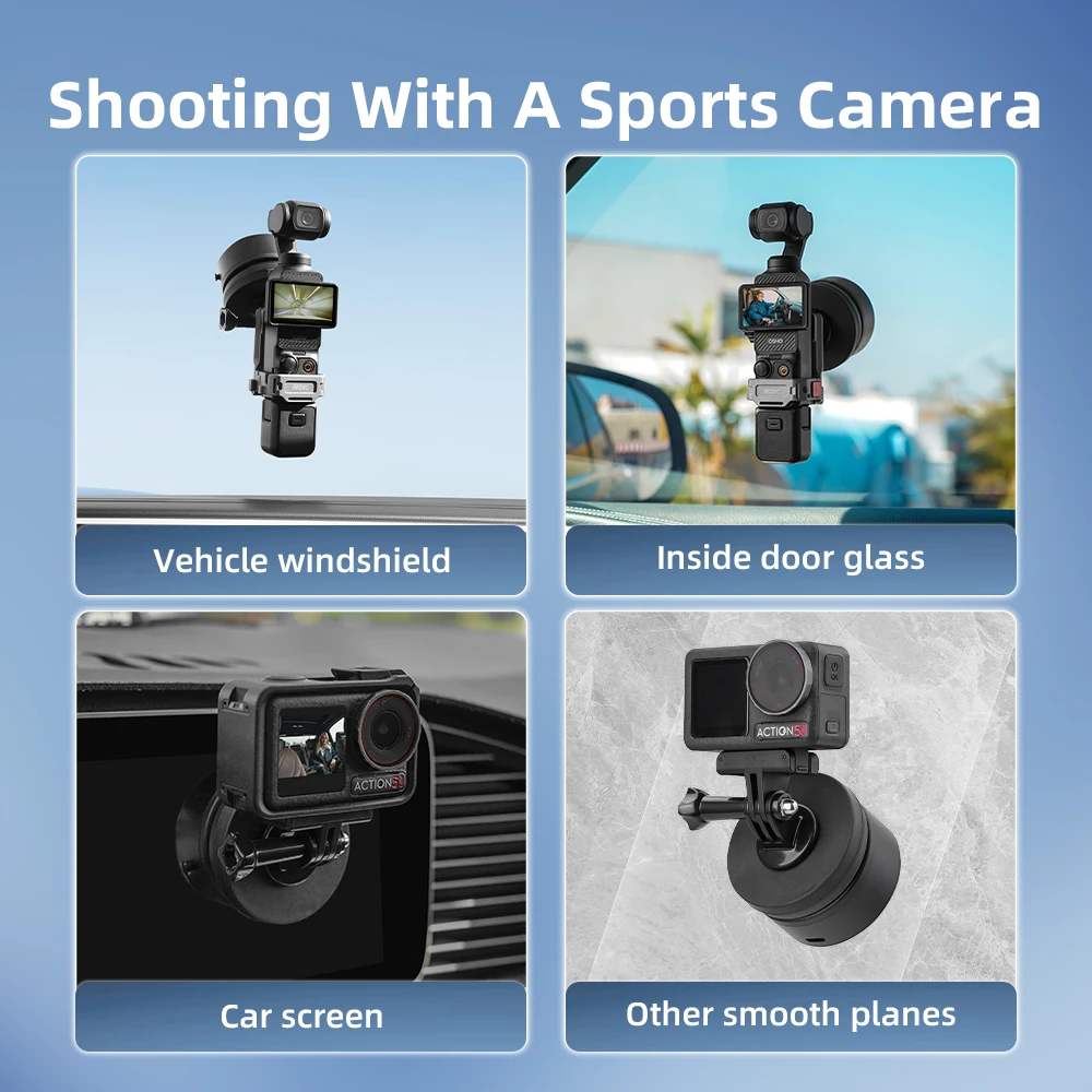 Brdrc-360度回転滑り止めバキュームサクションカップ,dji action 5 pro/action 4,カメラ,写真アクセサリー用