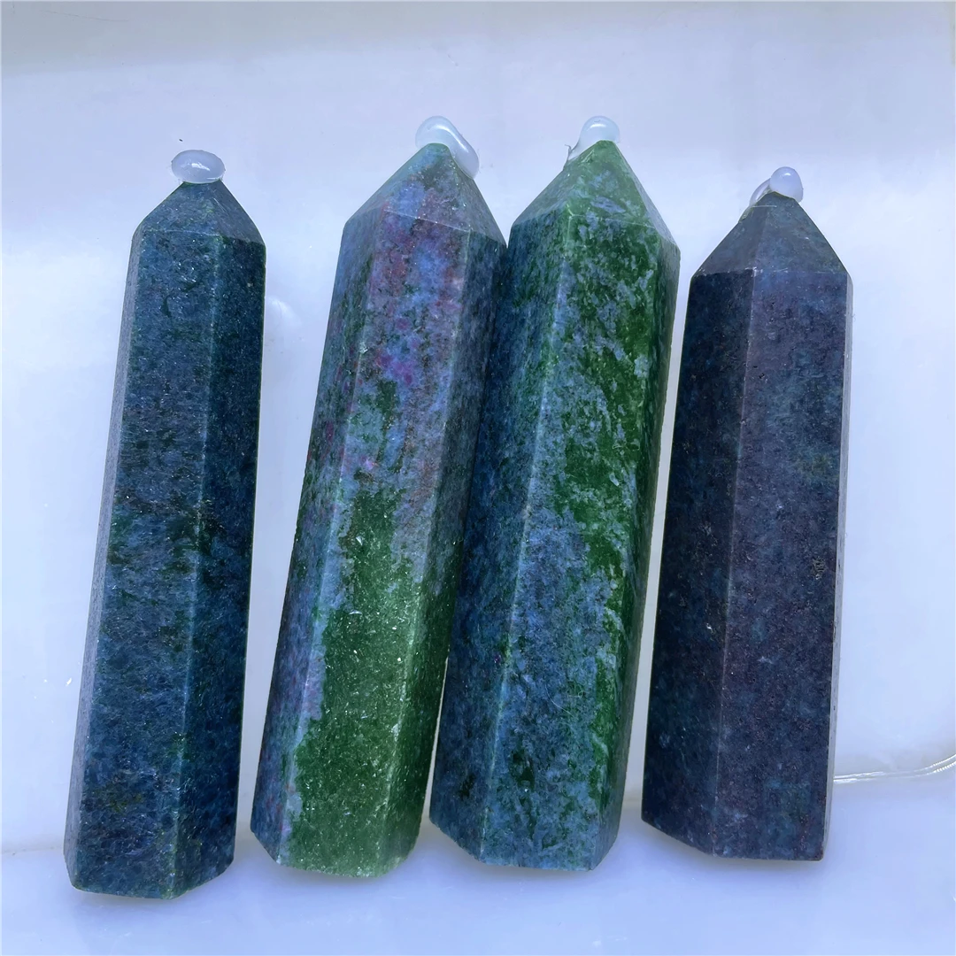 Mineral Crystals Rare New Natural Red Blue Green Quartz Ruby Kyanite Jewelry Healing Point Zoisite Towers Geological Collection