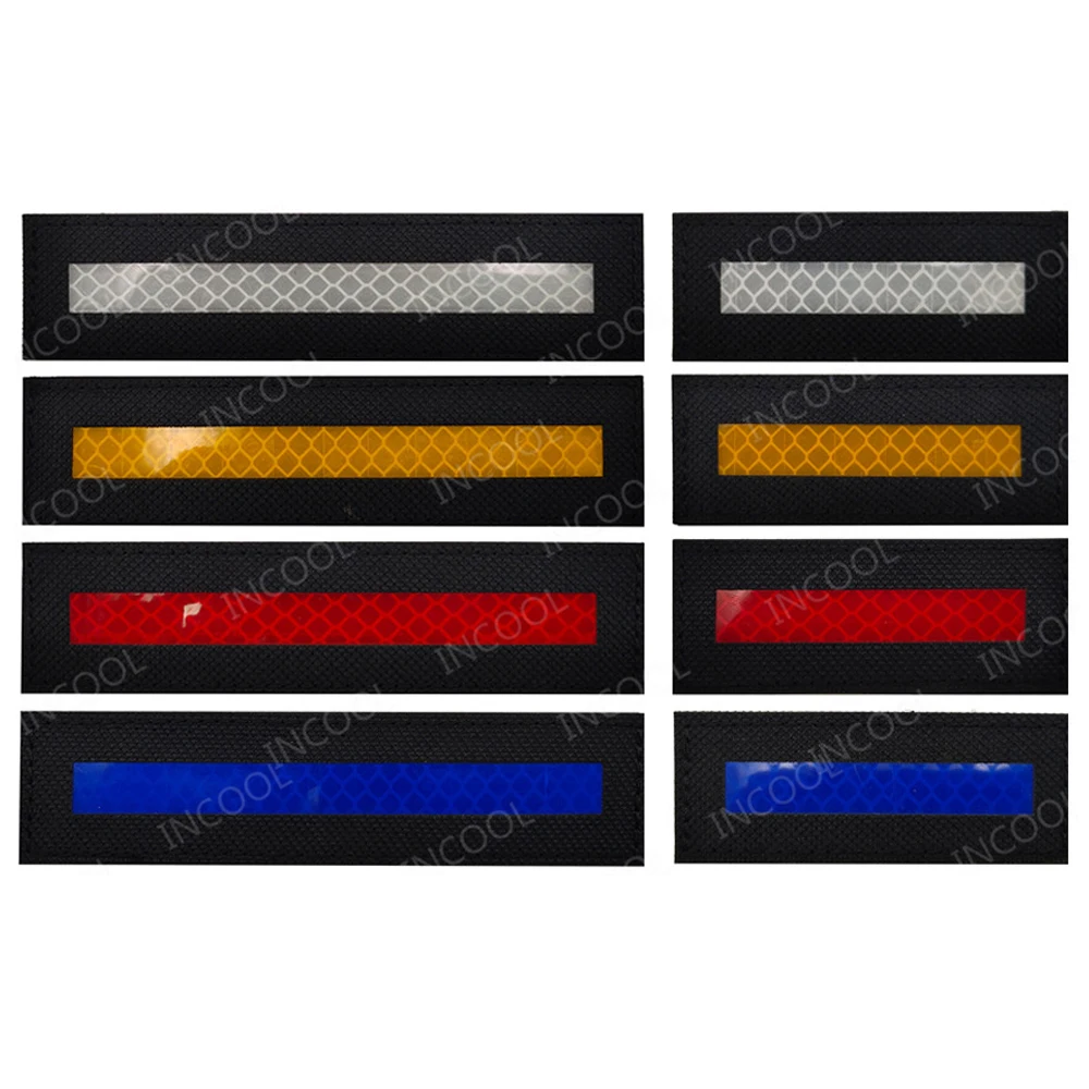 IR Reflective Laser Cut Patch Tactical Military Patches Combat Nylon Armband White Blue Yellow Red Line Badges For Clothing Caps