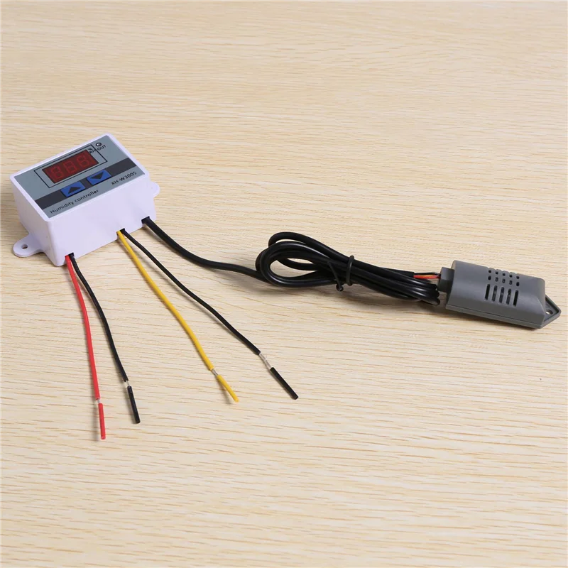 A003 4X Digitaler Feuchtigkeitsregler Hygrometer Feuchtigkeitskontrollschalter 0-99% RH Hygrostat mit Feuchtigkeitssensor AC220V