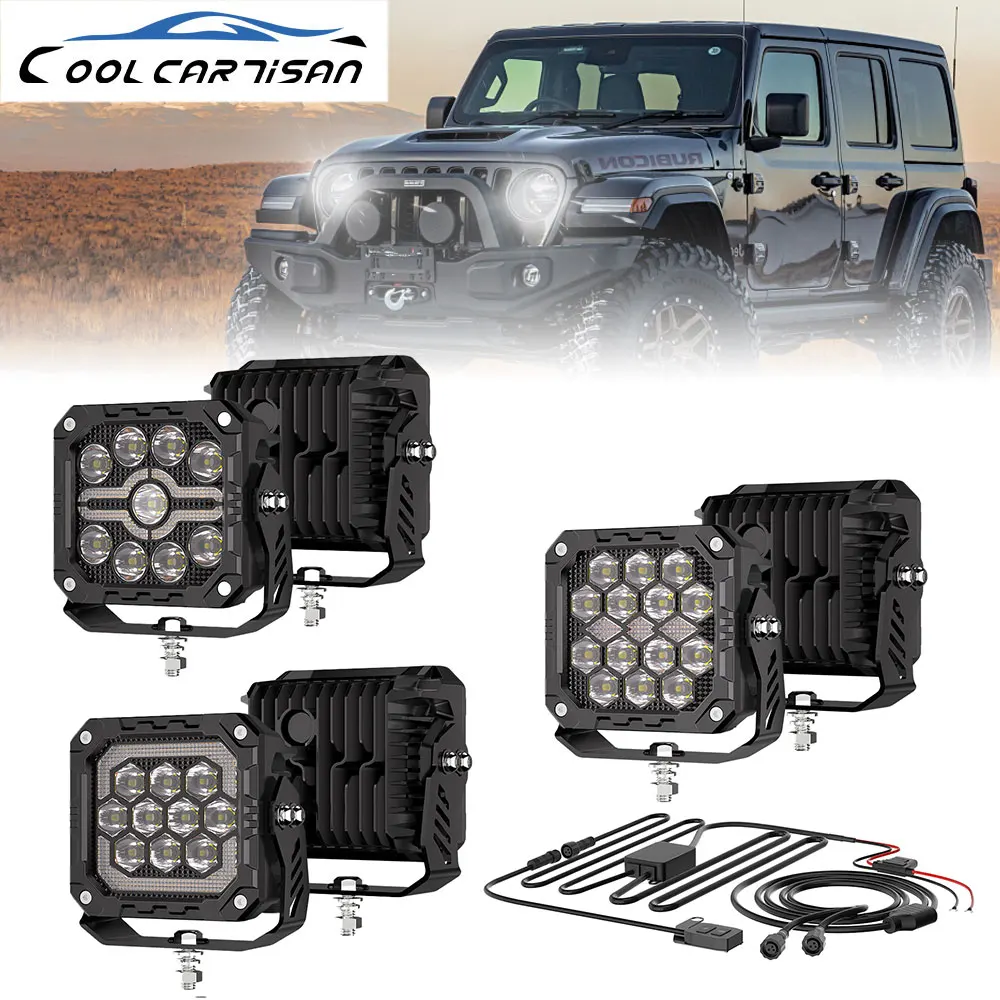 

4Inch Auxiliary Auto Fog Light Work Fog Light Long Range Led Light Bar for Motorcycle Car Trucks SUV UTV 12V 24V