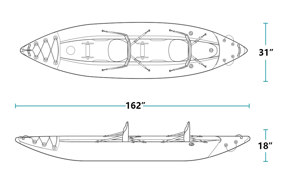 2-Person Inflatable Touring Canoe, Pool/River/Ocean Fishing/Adventure Boat 2025