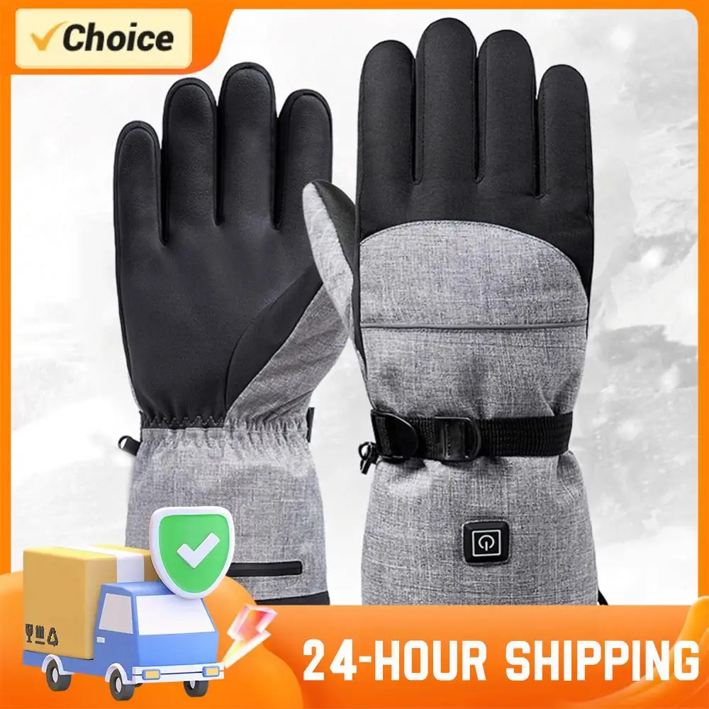 

Electric Heating Winter Gloves Smart Heated Gloves for Motorcycle Riding Outdoor Sports & Skiing (Grey Gloves and Battery Box)