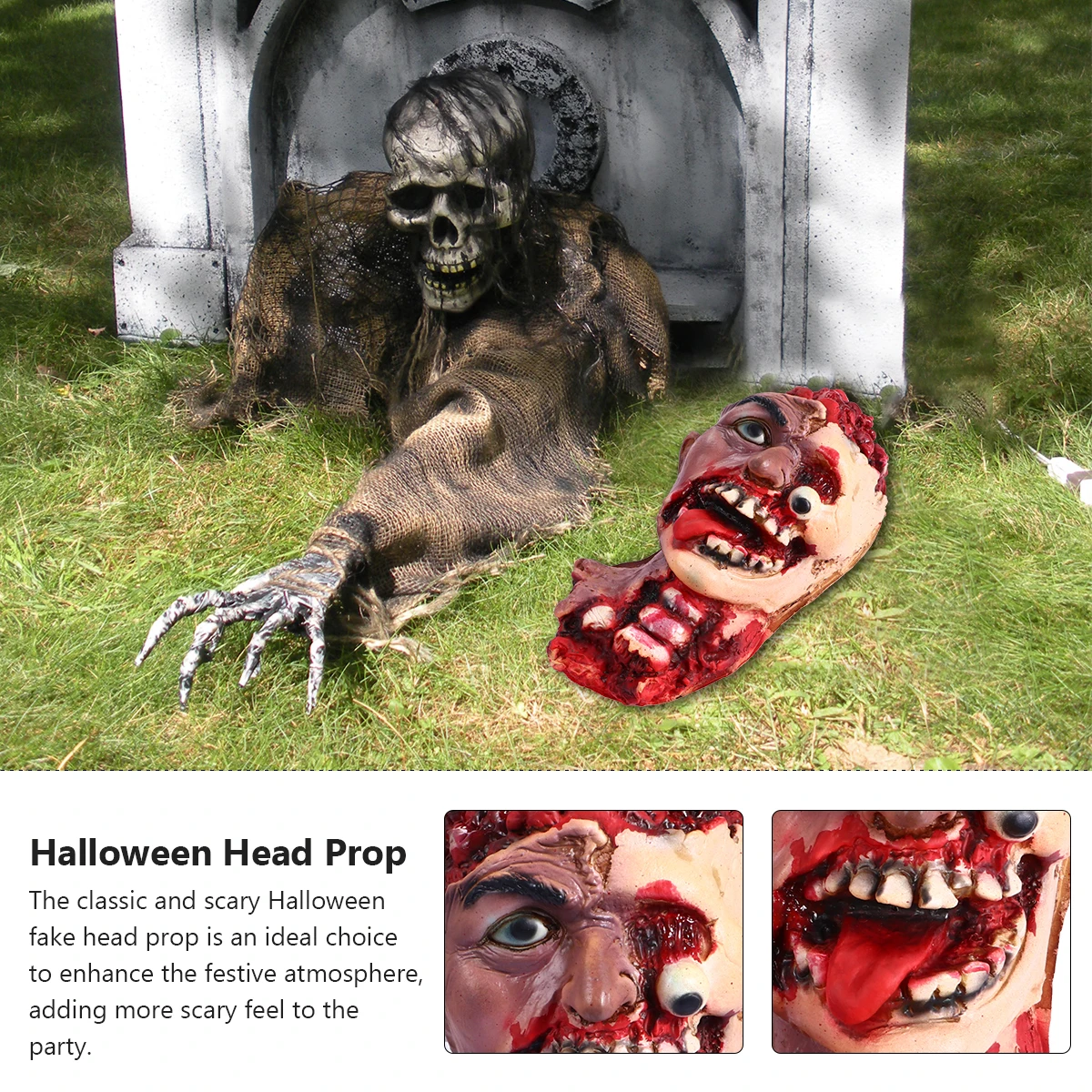 

Halloween Prop Scary Fake Skull Halloween Decor Supplies Haunted House Decor Horrible For Party Ghost Mask