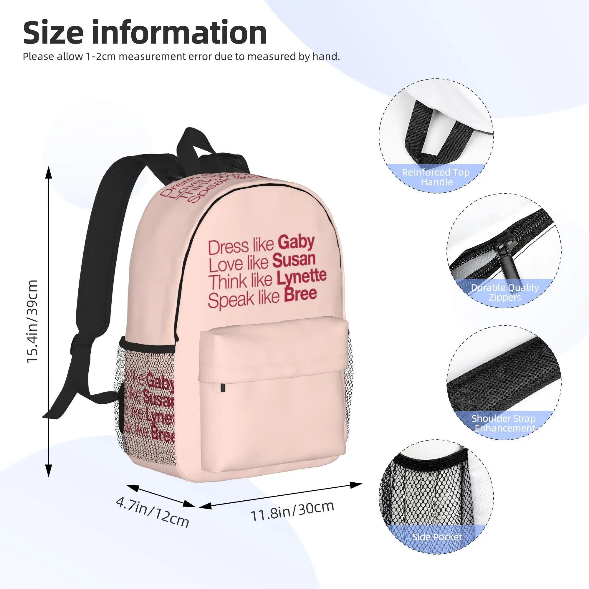 Desperate Housewives Red Peach Backpack Hot Sale Daypack Large Capacity Boys Girls BookBag Shoulder Bag for Men Women School Bag