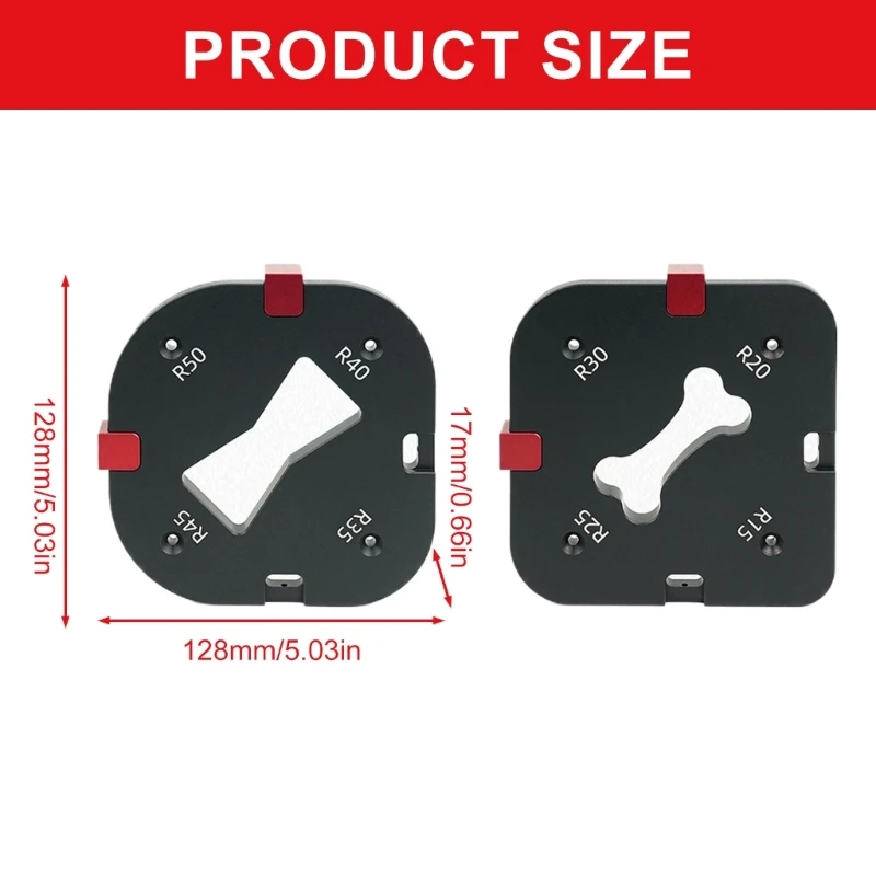 Modèles gabarit coin rond 15/20/25 / R30/35/40 / R45 / Routers Tool