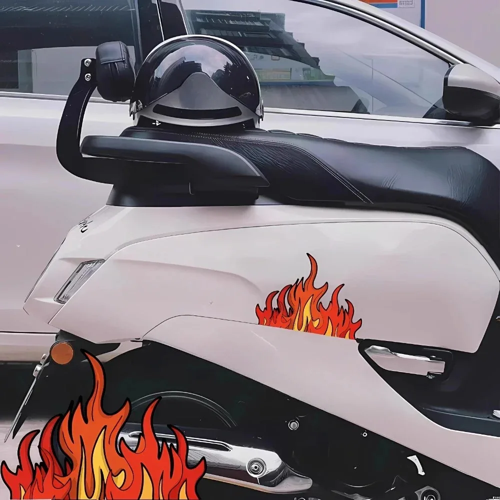 Flame Motorcycle Stickers Bike Car Helmets Fuel Tank Waterproof Vinyl Decal Accessories Universal for QJMOTOR