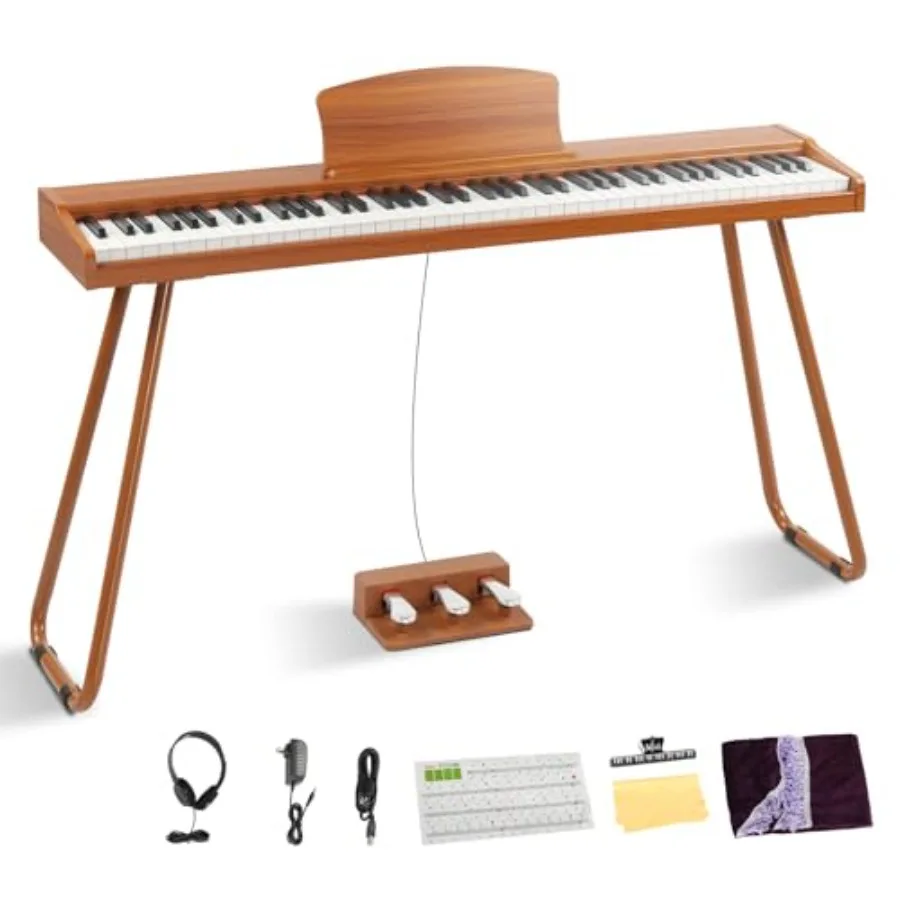 

88 Key Semi-Weighted Digital Piano Keyboard with Triple Pedal Bluetooth MIDI Advanced Chip Full Equipment for Beginners in Natu