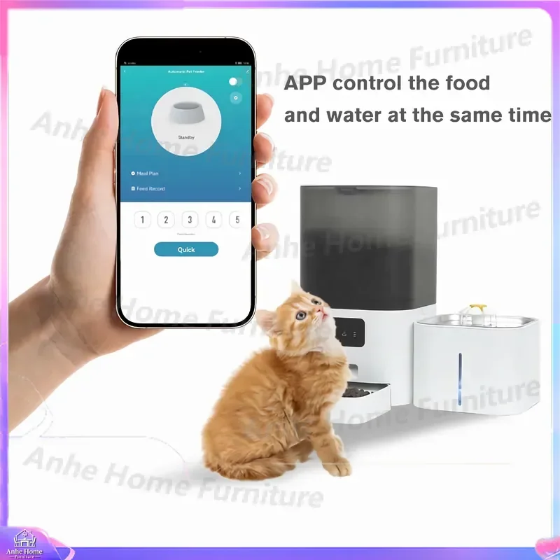 Tuya Smart Pet Feeder 6L Automatic Cat and Dog Food Dispenser with 1080P Camera APP Control WiFi Enabled Dual Bowl Timer