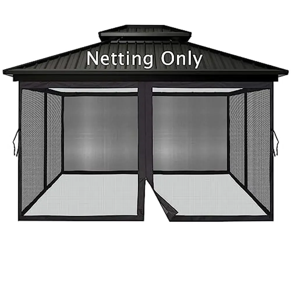 

Universal Outdoor Canopy Mosquito Netting 118" x 142" x 84" Durable Polyester Mesh Replacement Net Screen with Zipper Entry
