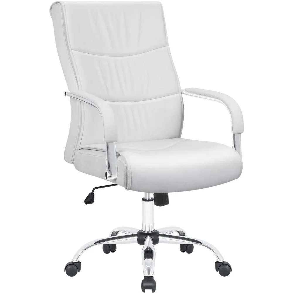 

High Back Office Desk Chair Conference Leather Executive with Padded Armrests, Adjustable Ergonomic Swivel Task Chair